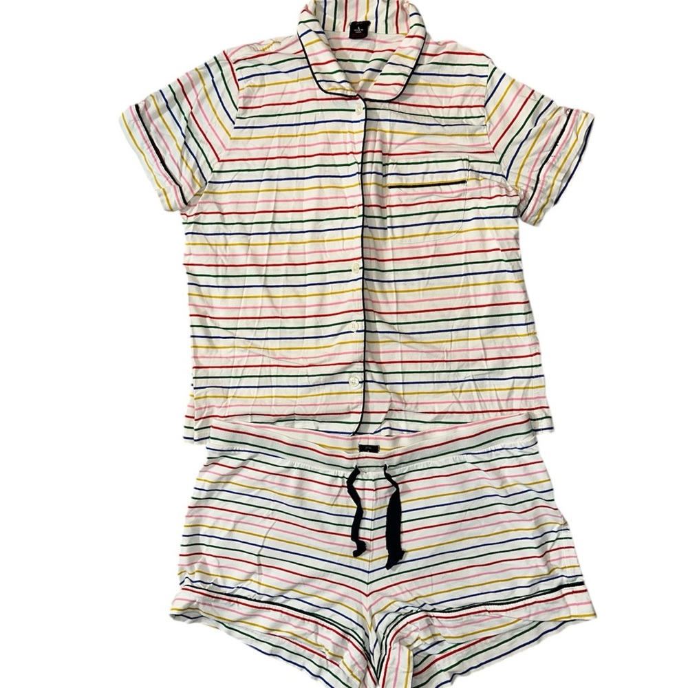 J. Crew Multicolor Striped Pajama Set Large